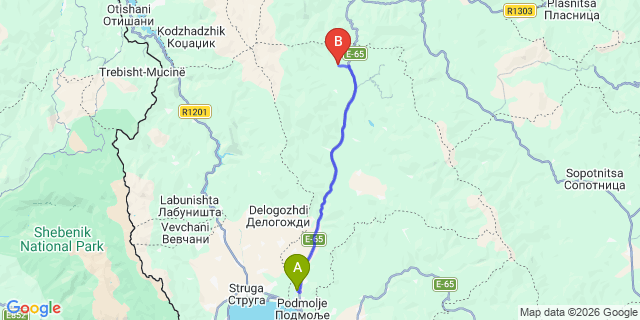 Map: Ohrid Airport (OHD) to Ohrid