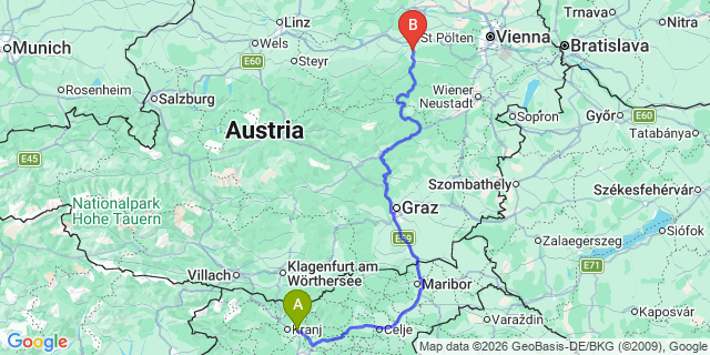 Map: Ljubljana Airport (LJU) to Murter Island