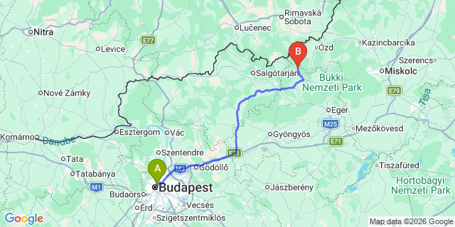 Map: Budapest Nyugati Train Station to Szeged