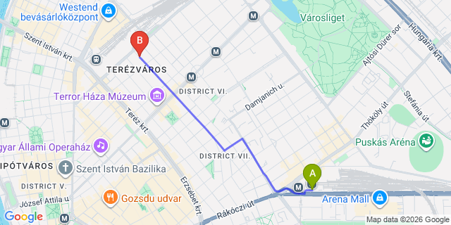 Map: Taksony to Budapest Keleti Train Station