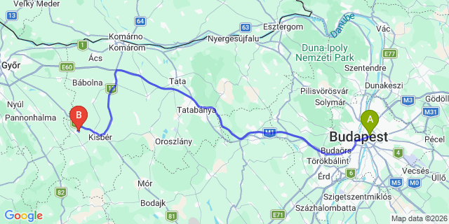 Map: Budapest Keleti Train Station to Zamárdi
