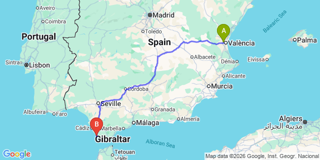 Map: Valencia Airport (VLC) to El Palmar
