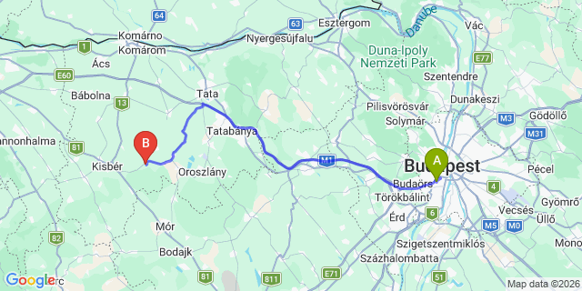 Map: Budapest Kelenföld Train Station to Dombóvár