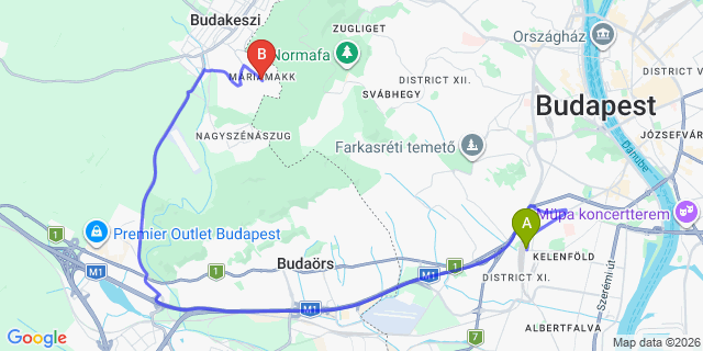 Map: Budapest Kelenföld Train Station to Ráckeve