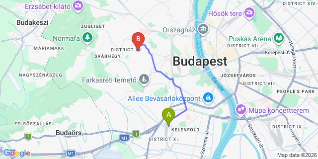 Map: Budapest Kelenföld Train Station to Szokolya