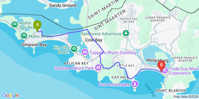 Map: Sint Maarten Airport (SXM) to Boyd’s