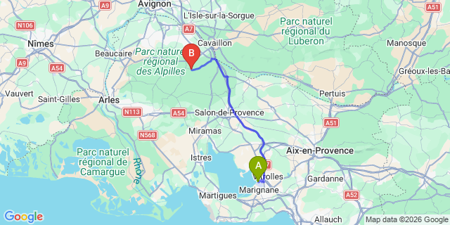 Map: Marseille Airport (MRS) to Eygalieres