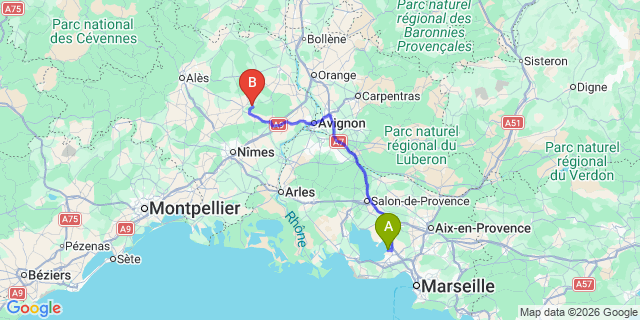 Map: Marseille Airport (MRS) to Saint-Siffret