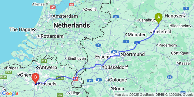 Map: Brussels Midi Train Station to Imde