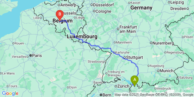 Map: Charleroi Airport Brussels South (CRL) to Mellaar
