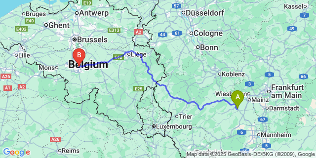 Map: Charleroi Airport Brussels South (CRL) to Pin