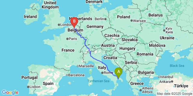 Map: Brussels Midi Train Station to Statte