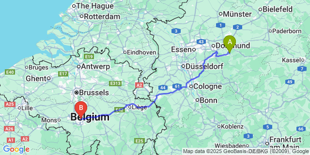Map: Charleroi Airport Brussels South (CRL) to Terbruggen