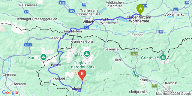 Map: Klagenfurt Airport (KLU) to Vogel
