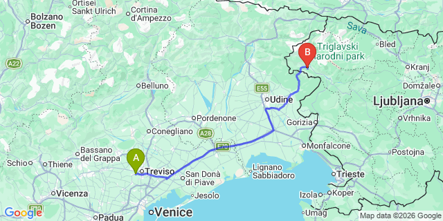 Map: Venice Treviso Airport (TSF) to Novigrad