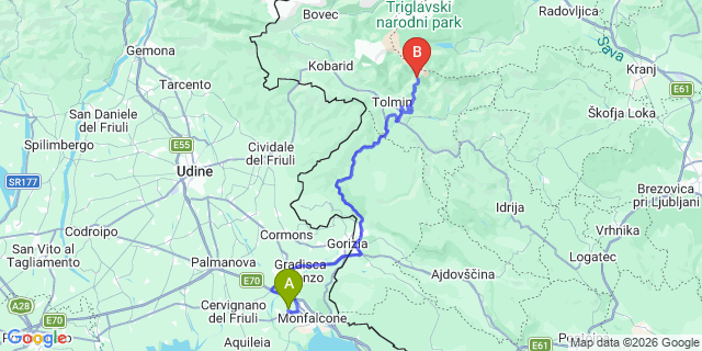 Map: Trieste Airport (TRS) to Fazana