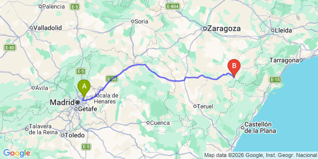 Map: Madrid Airport (MAD) to Las Matas