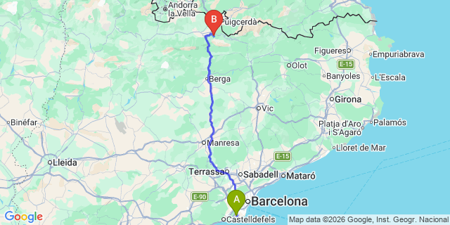 Map: Barcelona Airport (BCN) to La Masella