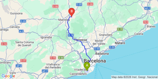 Map: Barcelona Airport (BCN) to Navarcles
