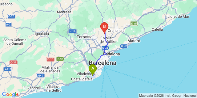 Map: Barcelona Airport (BCN) to Palau-solit? i Plegamans