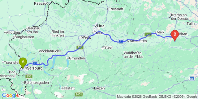Map: Salzburg Airport (SZG) to Anger