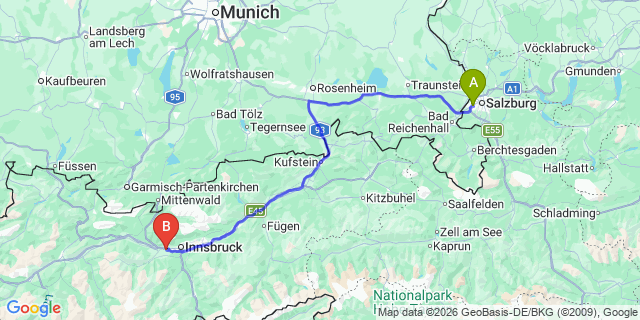 Map: Salzburg Airport (SZG) to Gotzens