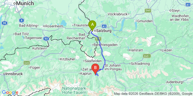 Map: Salzburg Airport (SZG) to Grodig