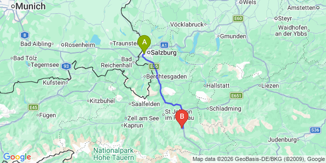 Map: Salzburg Airport (SZG) to Haus