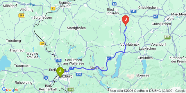 Map: Salzburg Airport (SZG) to Katschberg