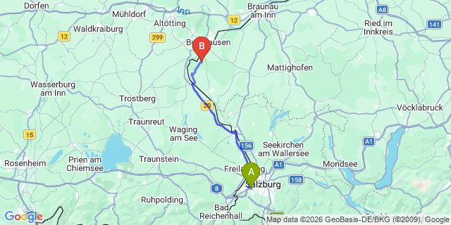Map: Salzburg Airport (SZG) to Lesachtal