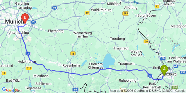 Map: Salzburg Airport (SZG) to Pill