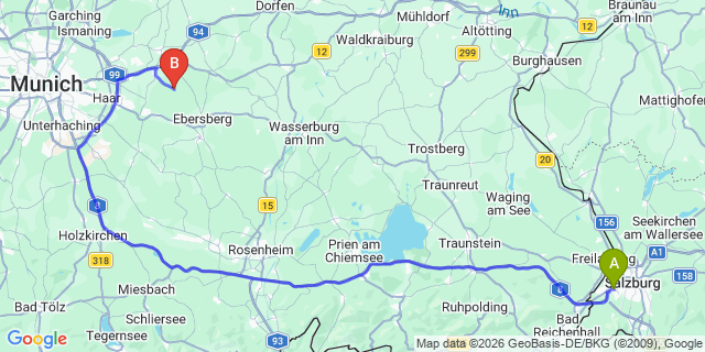 Map: Salzburg Airport (SZG) to Stumm
