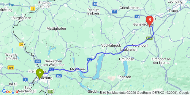 Map: Salzburg Airport (SZG) to Tauplitz