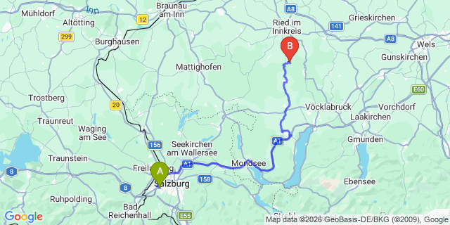 Map: Salzburg Airport (SZG) to Untertauern