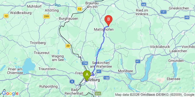 Map: Salzburg Airport (SZG) to Werfen