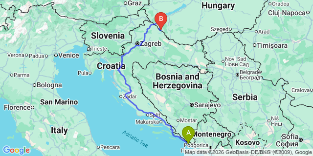 Map: Dubrovnik Airport (DBV) to Makarska