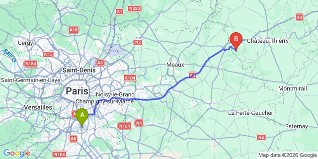 Map: Paris Orly Airport (ORY) to Bruges