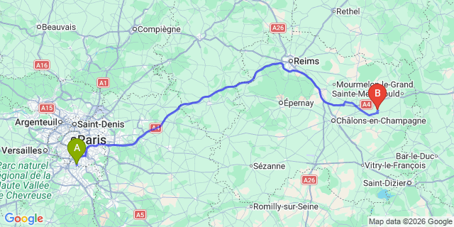 Map: Paris Orly Airport (ORY) to Leuven
