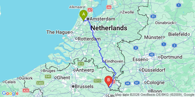 Map: Amsterdam Schiphol Airport (AMS) to Harderwijk