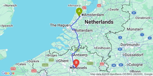 Map: Amsterdam Schiphol Airport (AMS) to IJmuiden