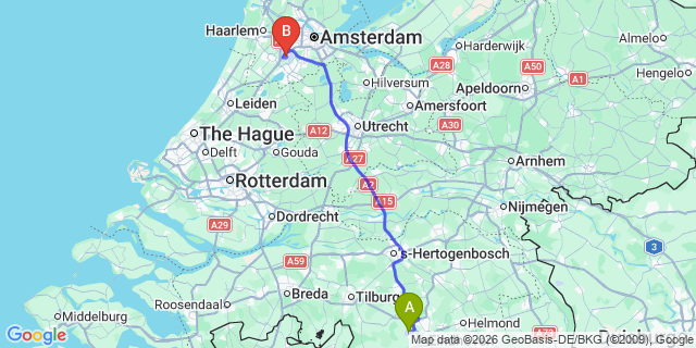 Map: Eindhoven Airport (EIN) to Breda