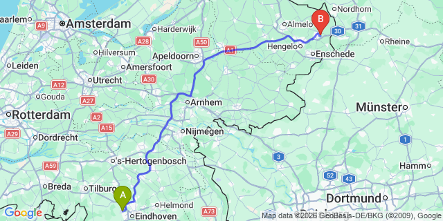 Map: Eindhoven Airport (EIN) to Emmen