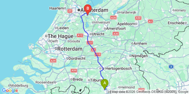 Map: Eindhoven Airport (EIN) to Muiden