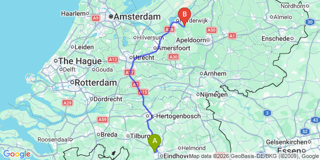 Map: Eindhoven Airport (EIN) to Weert