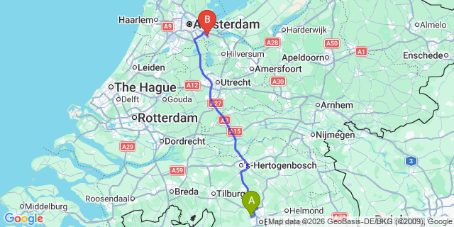 Map: Eindhoven Airport (EIN) to Weesp