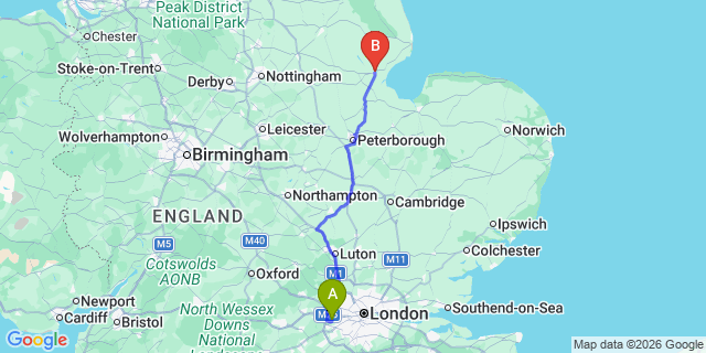 Map: London Heathrow Airport (LHR) to Boston
