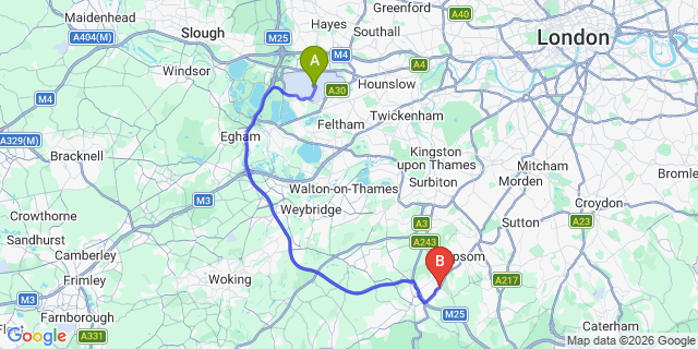 Map: London Heathrow Airport (LHR) to London - Astead