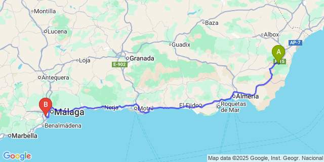Map: Malaga Airport (AGP) to Alfaix