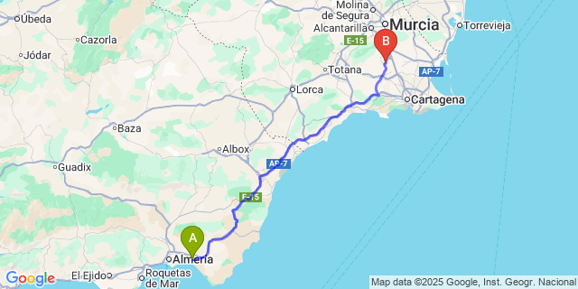 Map: Murcia Airport (RMU) to El Toyo