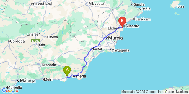 Map: Alicante Airport (ALC) to La Envia Golf Resort